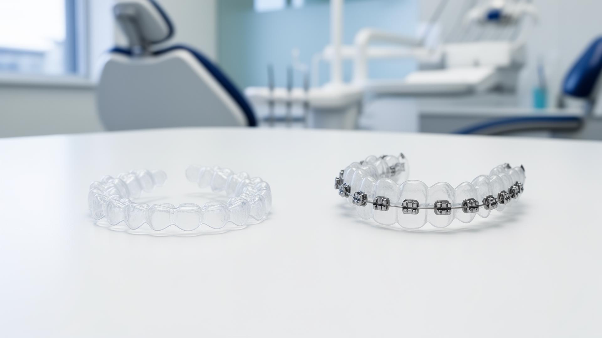 Invisalign clear aligners vs traditional braces comparison at dental clinic in Mohali